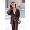 ITISF4 Women's Casual Cardigan & Wide-Leg Pants Two-Piece Set