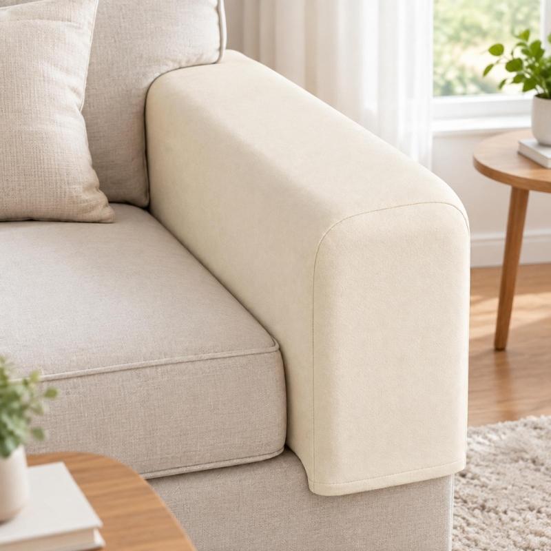 2PCS Elastic Armrest Covers For Sofas Couch Nonslip Design Fit Most Furniture Sofa Arm Slipcovers Arm Chair Protectors