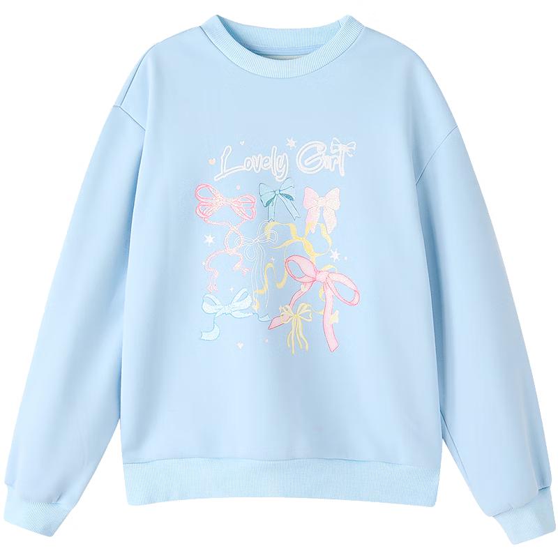 DEESHA Girl s Fleece-Lined Round Neck Sweatshirt 140