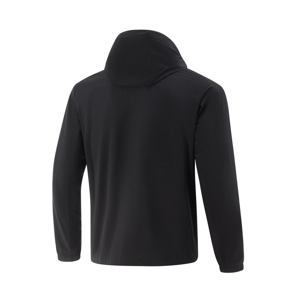 Li Ning Training Series Sports Casual Simple Solid Color Hooded Windbreaker Men Outerwear Black AFDVA85-1