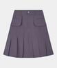 Haisan Wing Pocket Pleated Skirt Charcoal