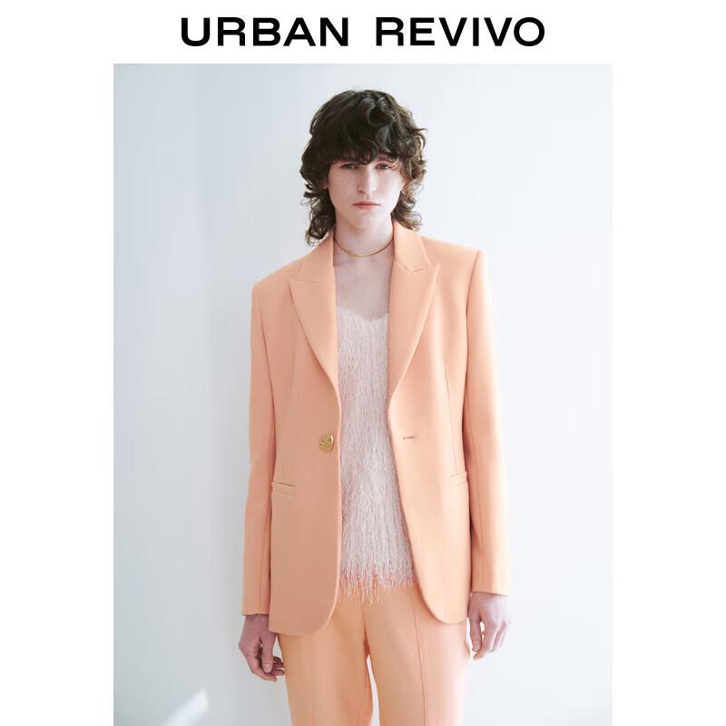 UR Women s 2024 Spring Irregular Metal Button Blazer M