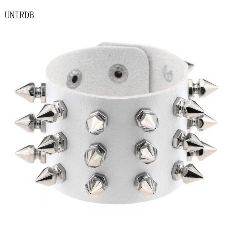 Punk Hip-Hop Rhinestone Bracelet Retro Western Wasteland Hottie Leather Snap Bracelet for Women Jewelry HUANZHI New