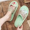 Cloth bottom slippers couple fresh and versatile home indoor silent silent does not hurt the wooden floor men's and women's four seasons