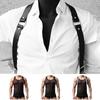 Belt Punk Style Faux Leather Harness with Buckled Straps for Men Women Adjustable Clothing Accessory for A Bold Look Waist Belt