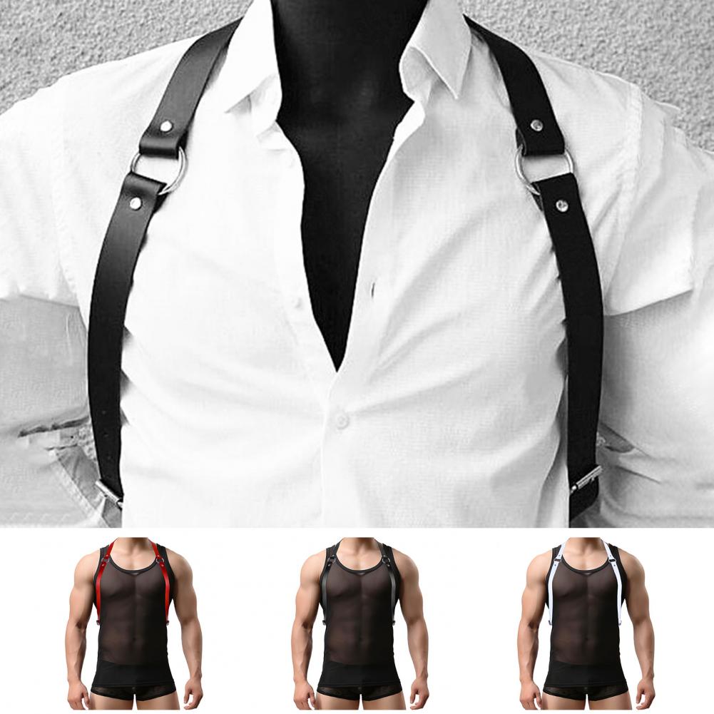 Belt Punk Style Faux Leather Harness with Buckled Straps for Men Women Adjustable Clothing Accessory for A Bold Look Waist Belt