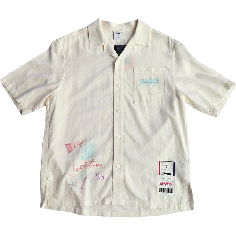 

Li-Ning Профессиональная баскетбольная серия Спортивная повседневная простая футболка-поло с принтом букв с коротким рукавом Мужские топы ASHV285-1 M