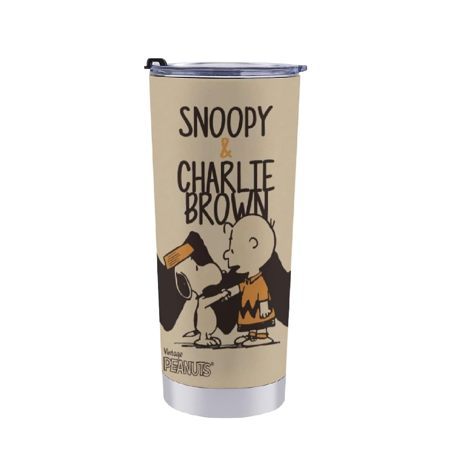 Snoopy Tumbler Mug Coffee Cup Convenience Store Cup Insulated Water Bottle EVISUK Direct Drink Stainless Steel with Lid Portable Straw Character Goods