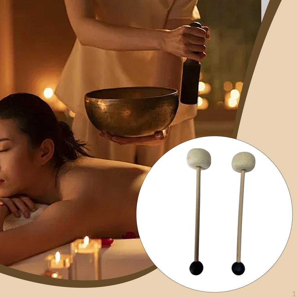 Mallet Set, Doubleheaded Rod, Wooden Handle, Felt Rubber Ball for Various Striking , Ergonomic