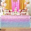 Birthday Party Tulle Table Skirt Tutu Tablecloth Tableware Baby Shower Birthday Party Decorations Wedding Home Table Supplies