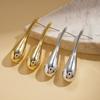 Boucles d'oreilles pendantes dorées Goutte d'eau Hyperbole pour femmes CCB Arc Simple Forme de Batte de Baseball Lisse Créatif Zircon Cadeau