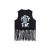Li Ning Summer Party Printed Letter Fringe Loose Tank Top Women Tops AVSS630-3