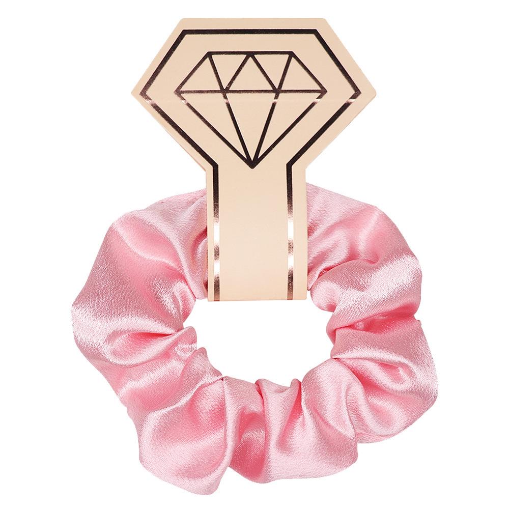 Minimalist Solid Satin Hair Tie Ponytail Accessory with Hang Tag