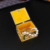 Enamel Color Small and Delicate Color Peacock Square Jewelry Box Wedding Ring Box Birthday Gift Household Jewelry Storage Box