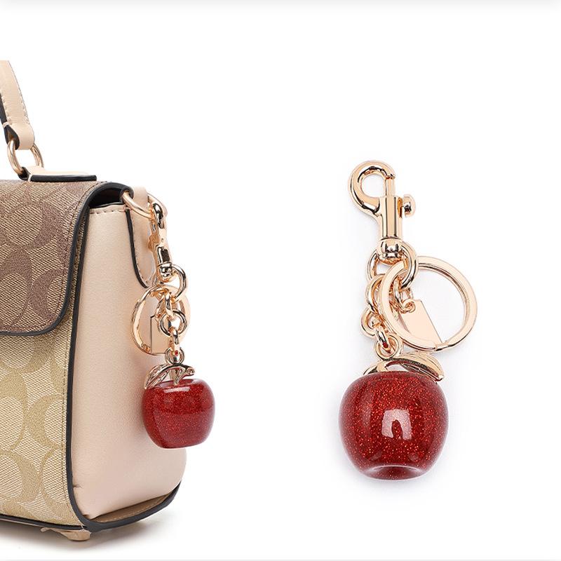 Cherry Keychain Decoration Blue Cherry DIY Craft Accessories Bag Pendant Keyring Bag Decoration Cherry Pendant