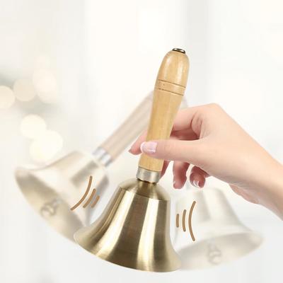 2025 Christmas Hand Bell Santa Claus Jingle Bells Gold School Handbell Restaurant Call Bell Service Supplies Xmas Decoration