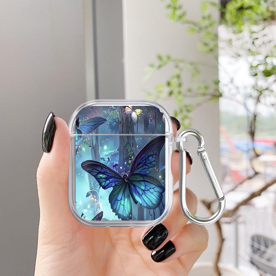 Cartoon Butterfly Pattern Clear Earphone Cases Cover Case For Airpods 2 1 4 Pro2 Pro 3 Pro3