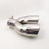 390 Dual-Outlet Stainless Tailpipe for CHR 18-20, Prius, IZOA, Escort - Curved Silver Design