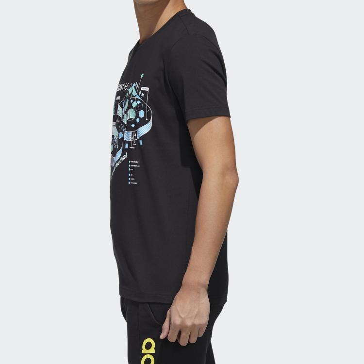 Adidas Neo Tee Sport Round Neck Short Sleeve Men Tops Black GL1194