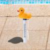 Dispenser Galleggiante Anatra Cartone Animato Termometro Misuratore Pulizia per Piscina Spa Giardino Laghetto Accessori