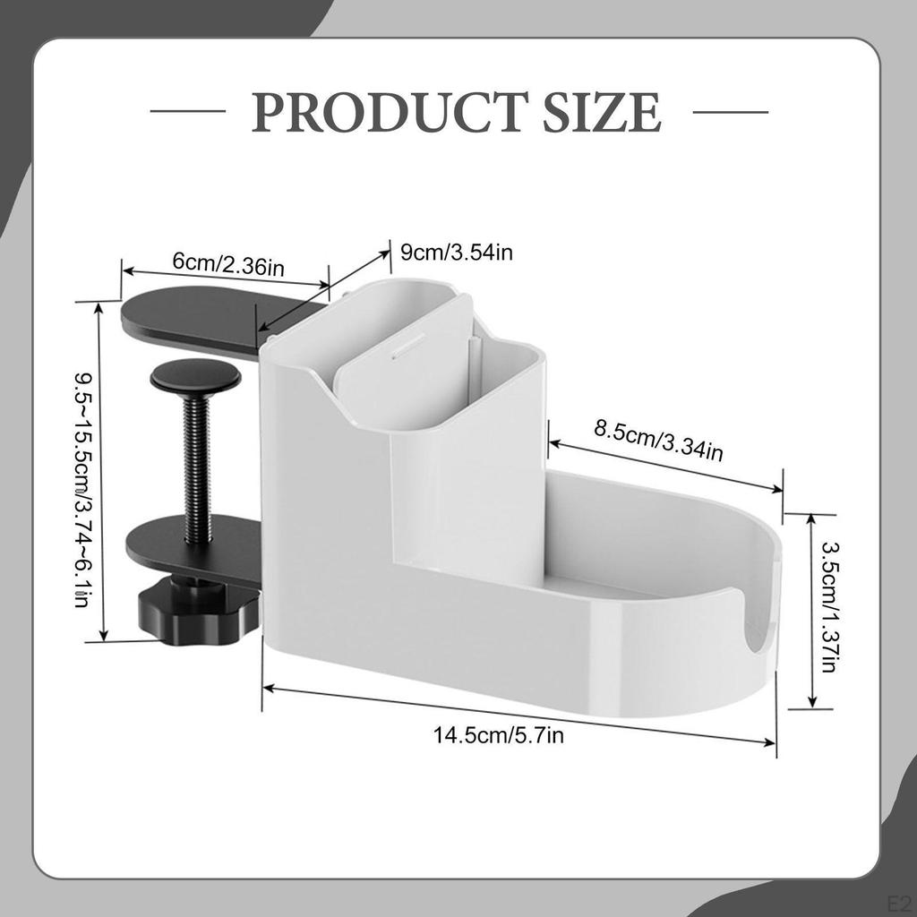 Desk Cup Holder Storage Box Edge Organizer Multifunction Portable Drinking Bottle