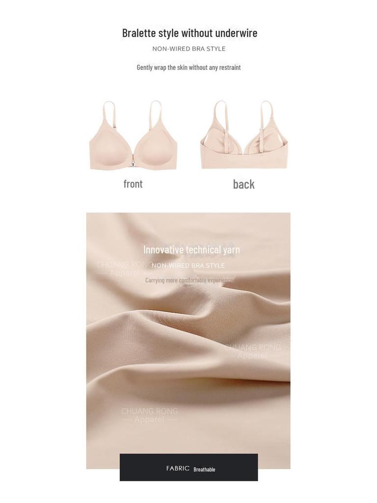 Seamless Front Buckle Bra for Small Busts - Sexy, Supportive, Large Size with Beautiful Back Design