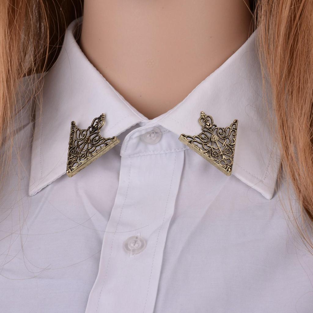 Korean Retro Floral Collar Clip Brooch for Men and Women