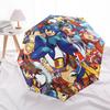 1pc Mega Man Automatic Folding Outdoor Umbrella - Portable 3-Fold Design with 8-Rib Iron Frame, Perfect for Fans, Travelers, Daily Use, and Gifts