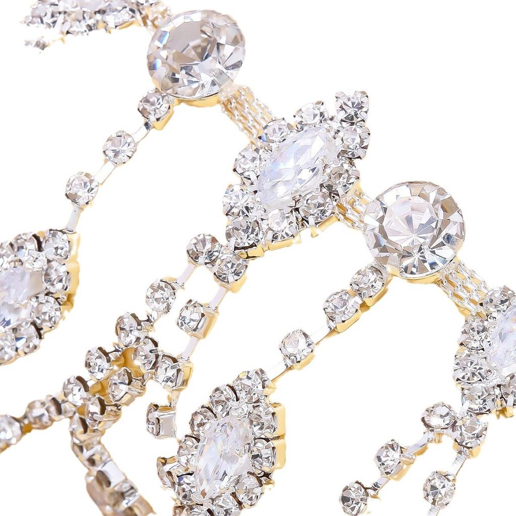 Long Tassel Rhinestone Necklace Women's High Sense Temperament Light Luxury Full Diamond Neck Chain Versatile Accessories