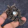Natural Moonstone Gemstone Handmade Copper Wire Wrap Jewelry Pendant 3.03" ET-4643
