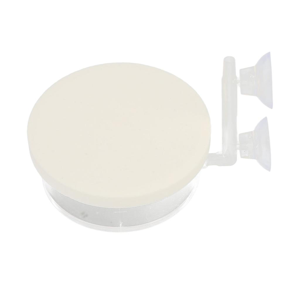 Aquarium Air Refiner High Dissolved Quiet Adjustable Fish Tank Nano Air Stone Disc with Double Suction Cups L White