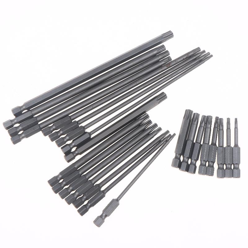 Magnetic Star Torx Bit Set, 8pcs, 50mm 100mm 150mm Length, Suitable for 1/4 Inch Hex Shank Drill Wrench
