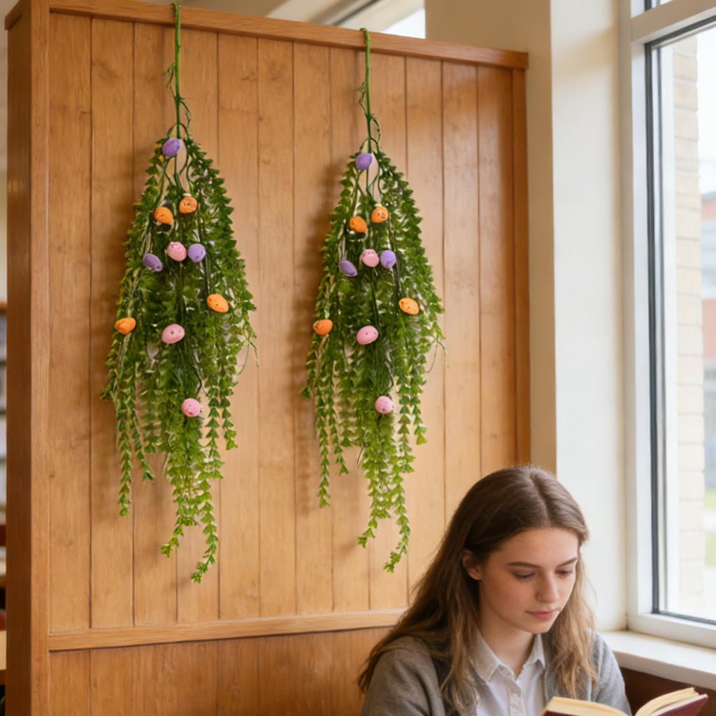 Easter Egg Wall Hanging,  Flame Grass Vine Hanging Home Decoration Wall Hanging Rattan