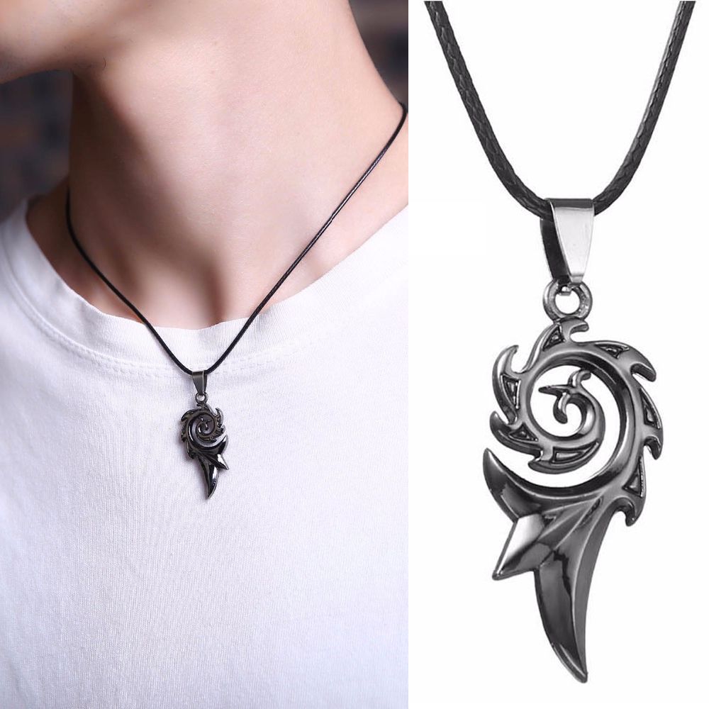 New Men Jewelry Retro Titanium Steel Punk Rock Choker Hip Hop Pendant Dragon Flame Necklace