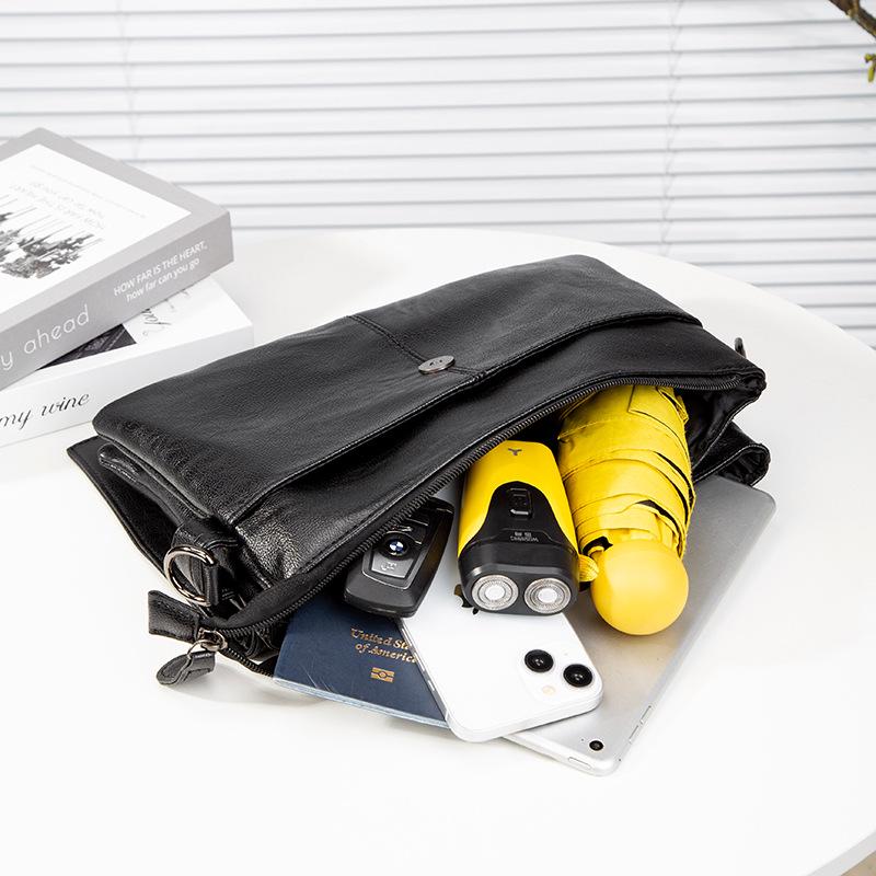 Men's Trendy Single Shoulder Bag: Ultra-Thin, Large Capacity, Fashionable Crossbody for Casual Use