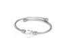 Titanium Steel English Alphabet Heart Bracelet with Simple Design