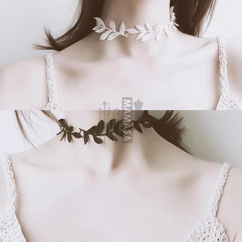 2Yards White Black Embroidery Leaves Patch Repair Appliques DlY Lace Wedding Decoration Accessories