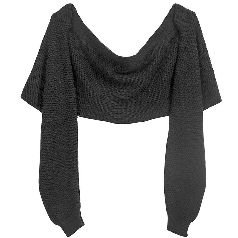 

Женский новый осенне-зимний шарф для занятий балетом, универсальный, однотонный, акриловый, с рукавами, вязаный шарф из пряжи 35 * 220cm