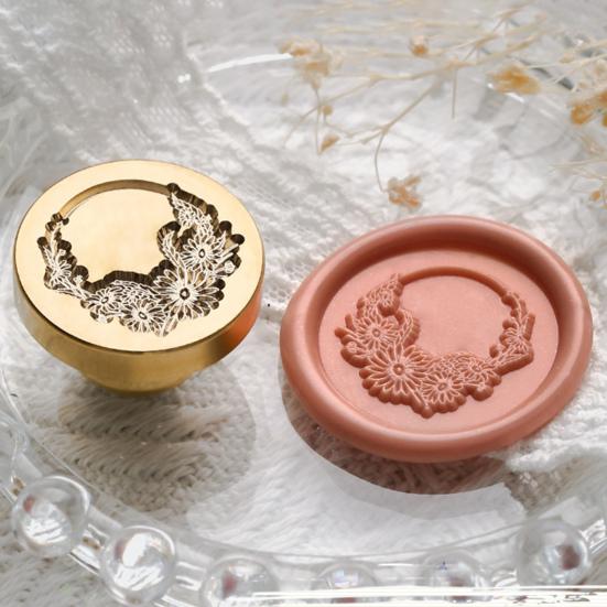 Wax Seal Stamp Exquisite Clear Texture Floral Pattern Sealing Wax Stamp Head Envelope Supply