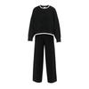 Miso Womens/Ladies Contrast Hem Long-Sleeved Top & Bottom Set