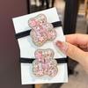 Luxury Rhinestone Pink Bear Hair Clip - New Bangs Accessory