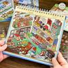 Large Size Shop Scene Sticker Cute Miniature Scene Sticker New Stacking Sticker Book  Children Toy