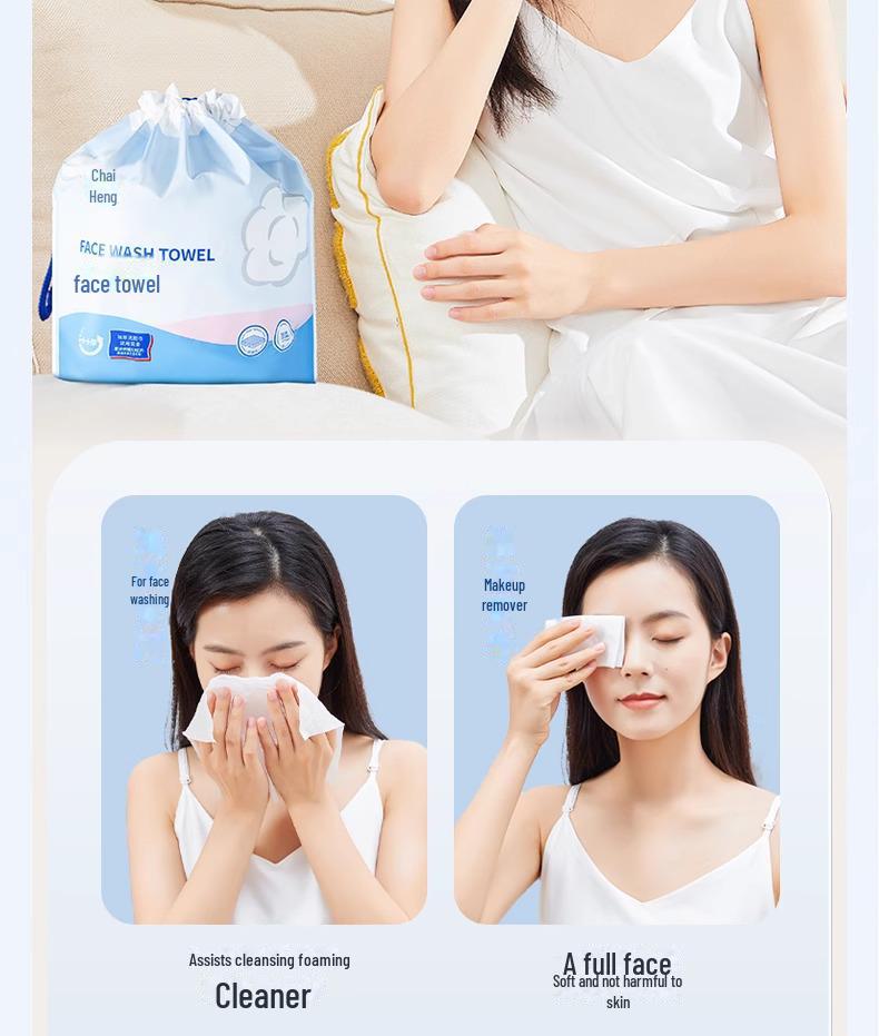Kostenloser Versand auf weichen Einweg-Gesichtstüchern aus Baumwolle - Dick, doppelseitig verwendbar, Reinigungs- und Schönheitstücher im Rollenstil