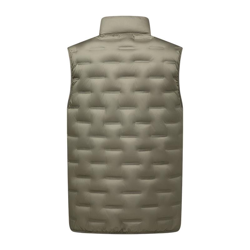 Leichte Daunenweste für Herren - Herbst/Winter Stehkragen Gilet mit Innenlage aus weißer Entendaune. Kurze, ärmellose Jacke.