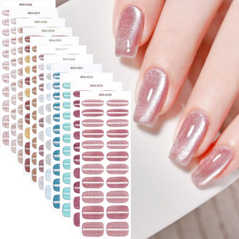 DIY gélové nálepky na nechty bez vytvrdzovania: Nálepky na nechty Cat-Eye Flash bez UV ochrany a bez potreby pečenia