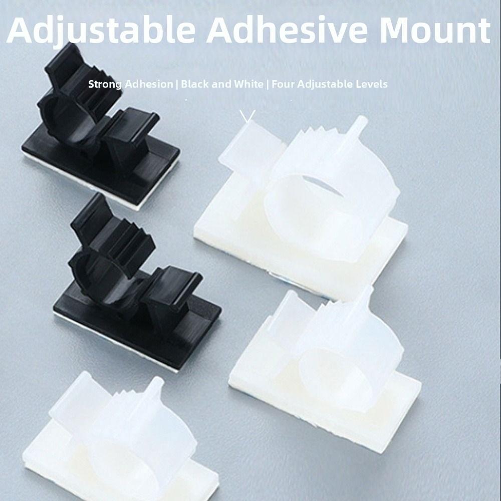 10Pcs Plastic Wire Clamp Holders Self-Adhesive Cable Tie Mounts  Electronics Cord Organization