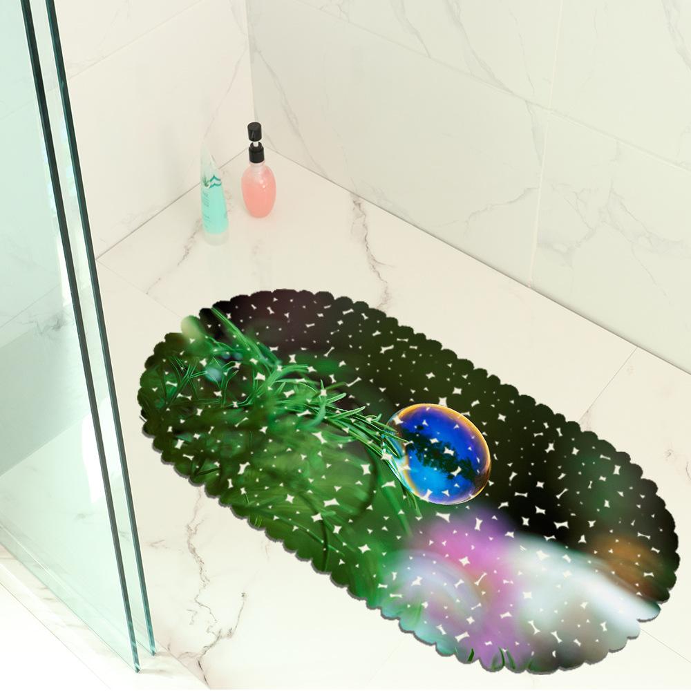 Small Flower Green Plant Map Balcony Bathroom Mat Hydrophobic Non-Slip Door Mat Swimming Pool Public Places Non-Slip Floor Mat
