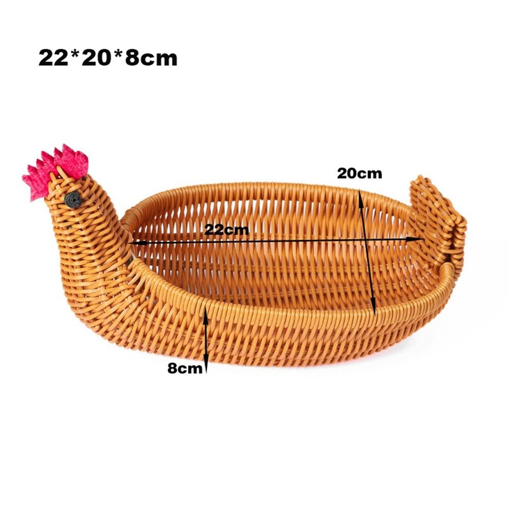 Retro Woven Animal Style Storage Rattan Woven Tea Tray  Restaurant Serving Tabletop Display
