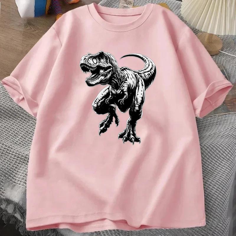 T Rex T Shirt Summer Mens Tracksuit Roundneck Shortsleeved Tops Casual Cotton Sportswear Vintage Harajuku Streetwear Clothing S