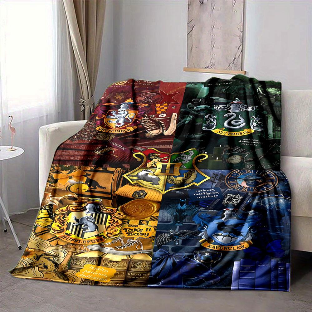1pc Harry Potter Flannel Throw Blanket - HD Printed Lightweight Soft Warm All-Season Blanket for Sofa, Bed, Travel, Camping 053
